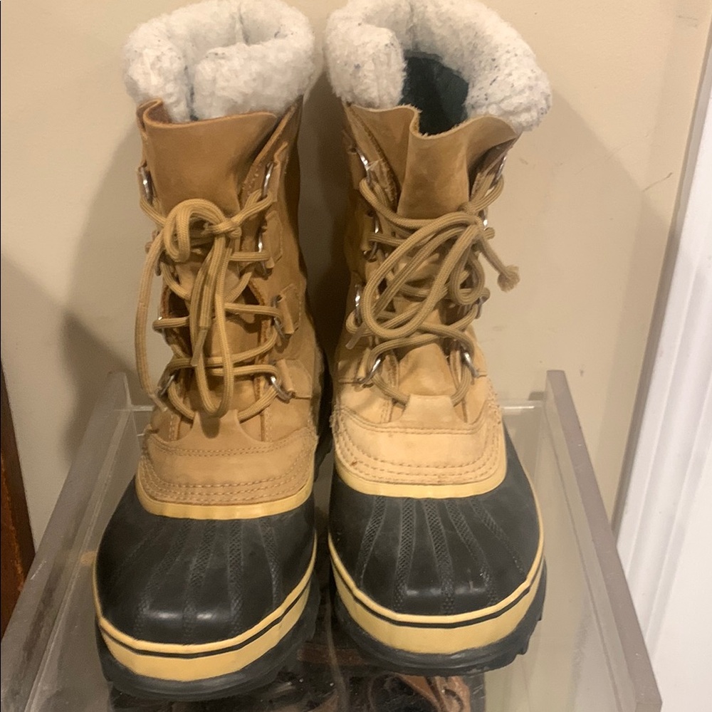 Men’s Sorel Caribou Waterproof Tan and Black Winter Boots